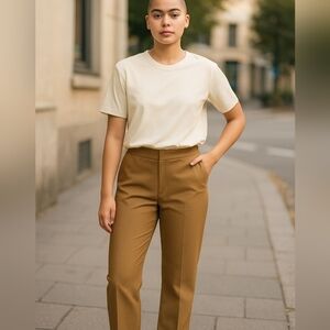 Club Monaco Womens Slim Fit Kick Flare Leg Pants Size 12 Beige‎ NEW